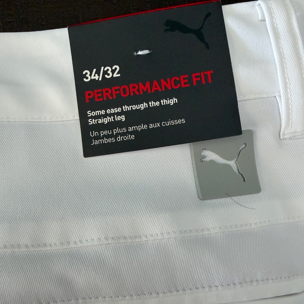 Men’s Performance Fit Puma White Golf Pants 34/32